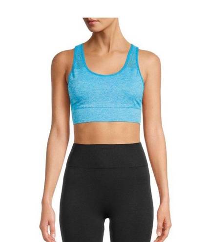 Avia  Womens Seamless Sports Bra Size Large Minimum Support Pads Blue White New