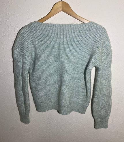 Tahari Green Knit Cropped Long Sleeve Top ( S )