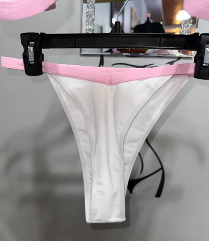 Manduka Light Pink And White Two Piece Bikini Set 