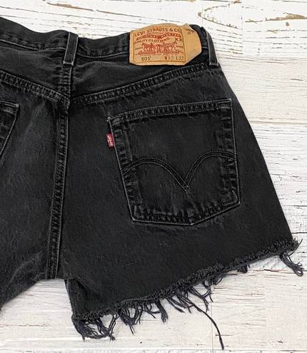 Levi’s 501 Black Denim Cutoff Shorts Waist 32