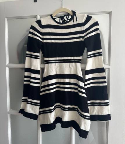 Boutique black and white stripped mini dress