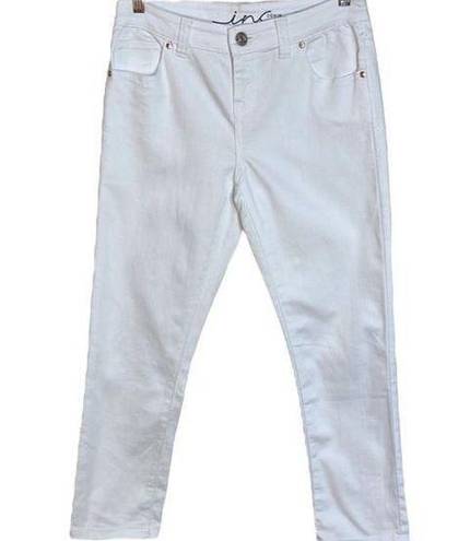 INC  Denim Skinny Leg Regular Fit Crop, Women’s Size 4/27, White Jeans, Low Rise