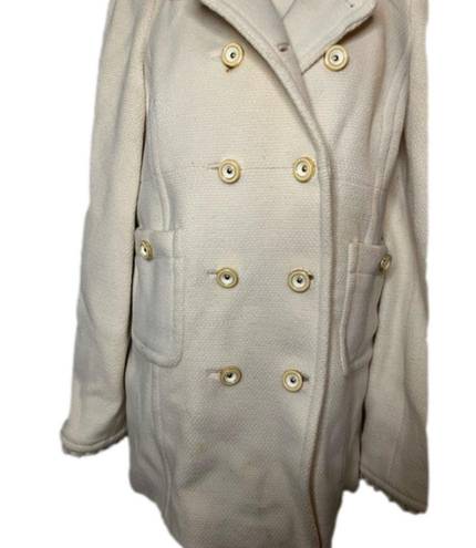 Juicy Couture Wool Blend Double Breasted Pea
Coat Jacket in Cream Size Large