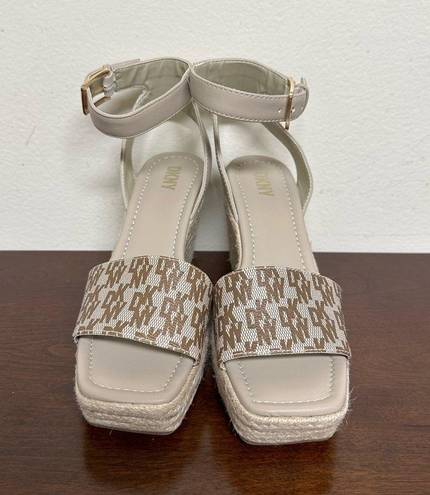 DKNY  Calima Ankle Strap Espadrille Wedge Sandal NWOB