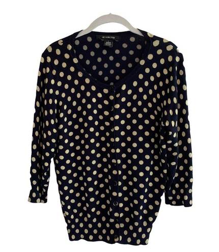 89th and Madison  Polka Dotted  Button Down Cardigan Sweater - Large