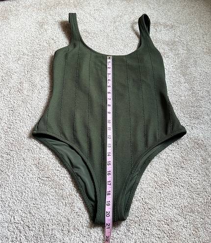 Aerie Dark Green Cheeky One Piece  Swimsuit   Size Large