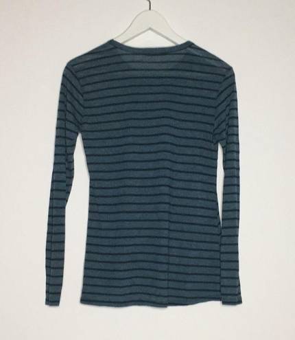 Stateside  Womens Sz M Twist Front Striped Round Neck Long Sleeve T-Shirt Top USA