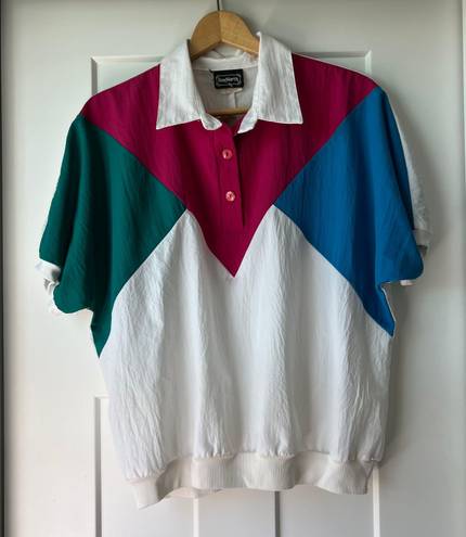 Bonworth Vintage  Color Block Short Sleeve Windbreaker