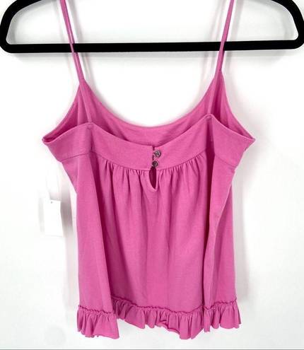 Gap  Spaghetti Strap Ruffle Hem Top Pink Small NWT