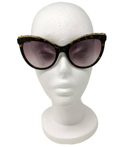 Alexander McQueen  AM0181S Cat Eye Jeweled Sunglasses Havana Tortoise w/ case