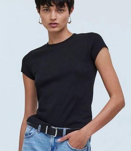 Madewell  Black Supima® Rib Tee Shirt Top Size Medium