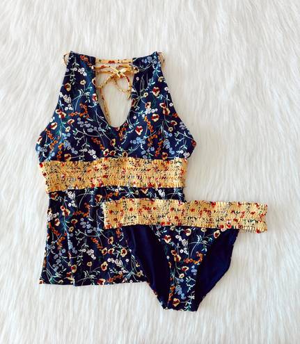 Anne cole NWOT  Floral Halter Tankini Bikini Set