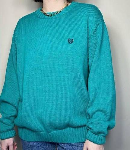 CHAPS  Vintage Teal Oversized Knit Sweater Pullover