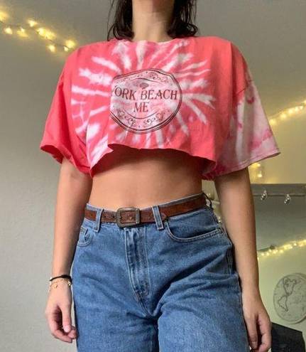 Super cropped coral York beach Maine t shirt Size 2X