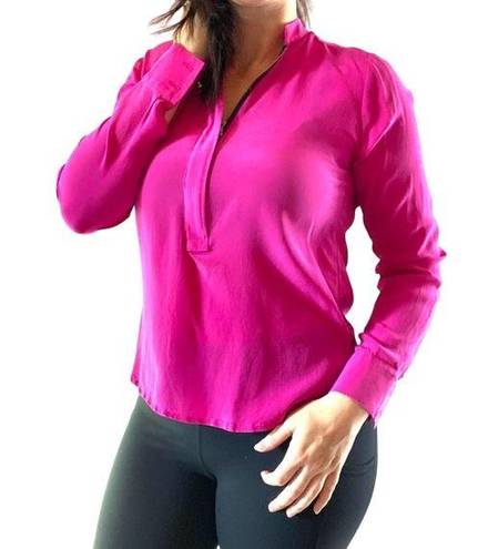 Karina Grimaldi  Zippered Pink Silk Blouse Sz Small