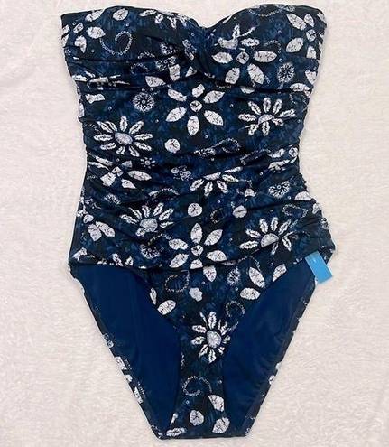 Bleu Rod Beattie Blue Rod Beattie Bathing Suit One piece 4 Swim Straps Cut Out Padded Cups Navy