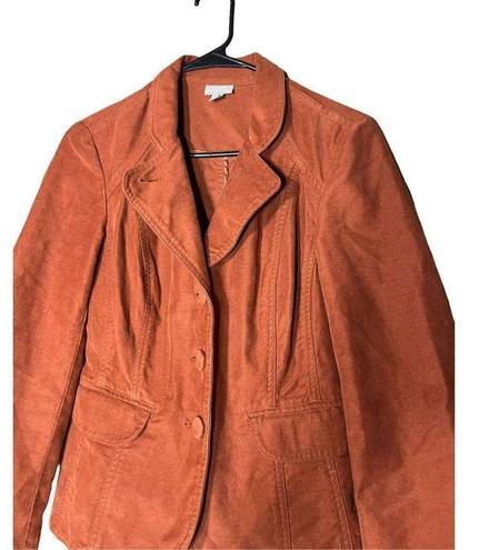 J.Jill  Women’s Burnt Orange Rust Blazer Size 4 Petite