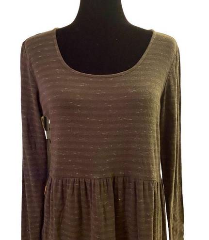 J.Jill  Forest Green Long Sleeve Babydoll Lagenlook Dress Size Small