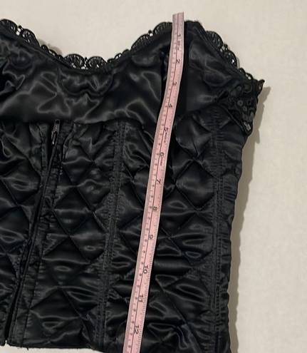  Vintage 90s Natori Quilted Sequins Black Corset Bustier Size Medium Rare