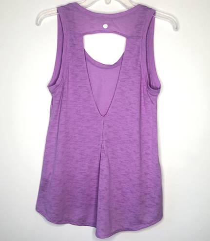 Zella Lavender Lean Routine Cut Out Tank Top S