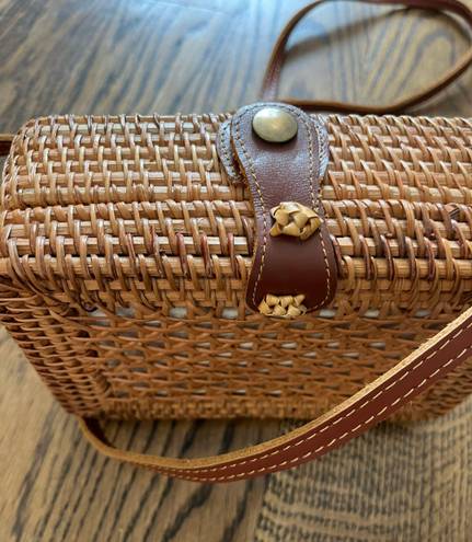 Rectangle Basket Purse Brown