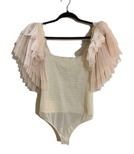 Free People Kill The Lights Ruffle Bodysuit Size M