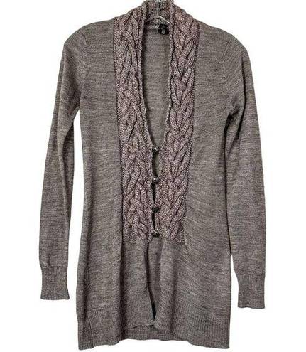 BKE  Boutique Women's Wool Blend Knitted Long Sleeve Cardigan Brown Size Small