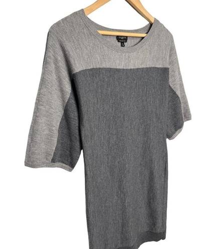 Talbots  Merino Wool Sweater Womens Color Block Sweater Dress Gray Petite S