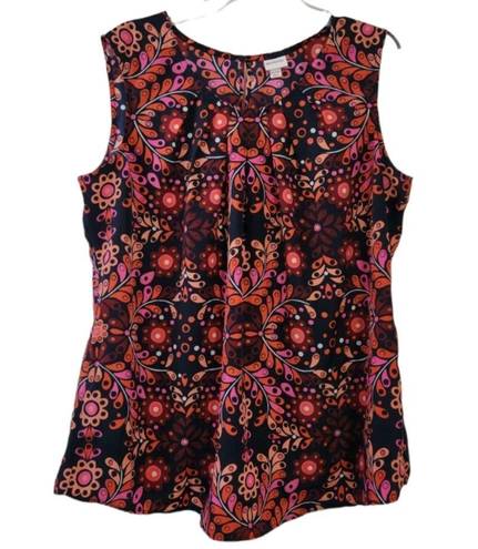 Merona | FLORAL SLEEVELESS TOP KEYHOLE BACK SZ XXL