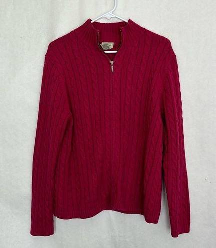 L.L.Bean  large full zip cardigan sweater 100% cotton