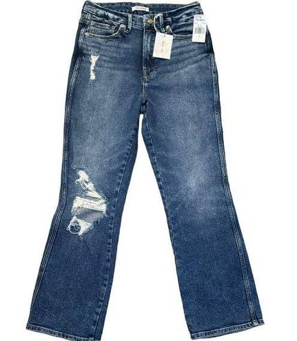 Good American  NWT Good Curve Straight GCS127T Distressed Blue Size 8/29