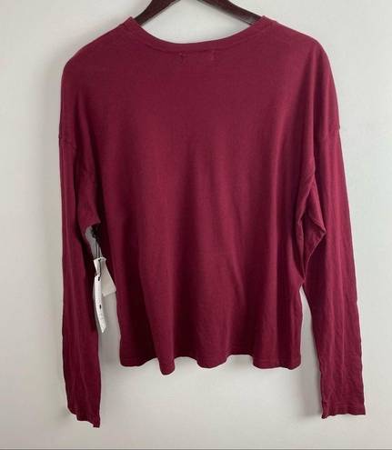 Treasure & Bond New  Maroon New York Graphic Long Sleeve Leopard T-shirt Sz Small