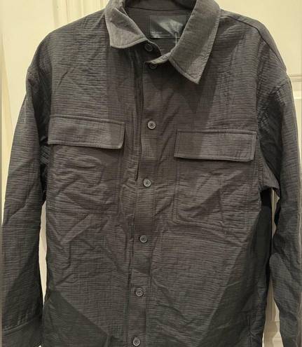 Oak + Fort nwt  and black textured button up shirt OW-8546-M xs