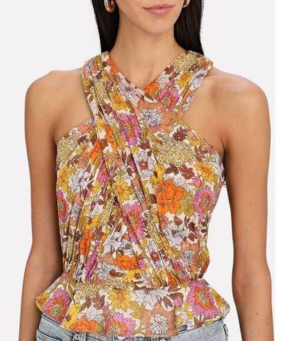 Veronica Beard NEW  Kailani Cross Front Graden Floral Chiffon Top in Multi