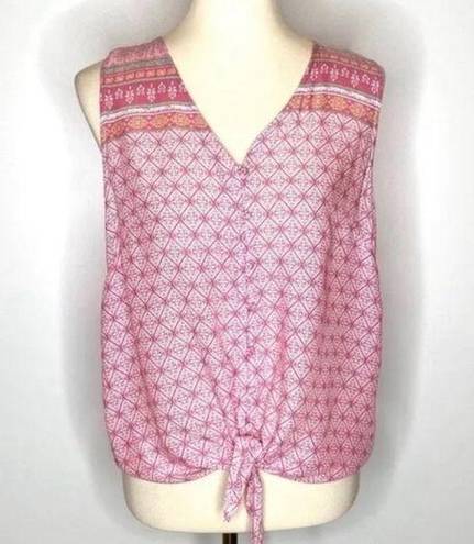 Cynthia Rowley Size Medium Pink Tie-Front Tank Top New With Tags