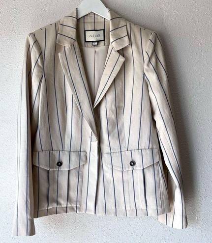 Alexis 
Enos Striped Single-Breasted Blazer Size Large