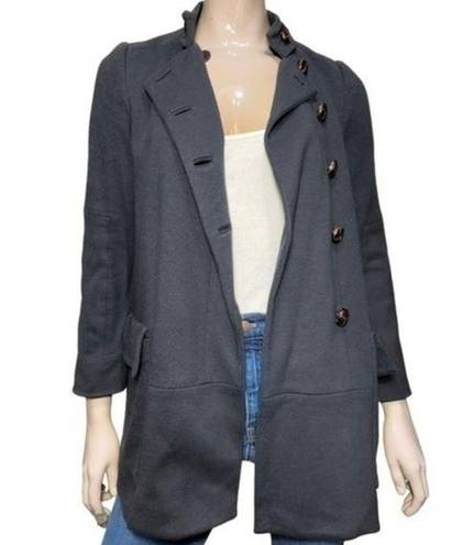 Diane Von Furstenberg  DVF Women’s 0 Dark Gray Cotton Wool Button Up Coat Jacket