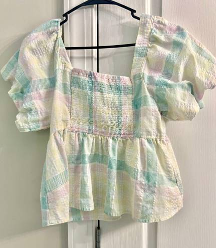 Old Navy Pastel Plaid Baby Doll Style