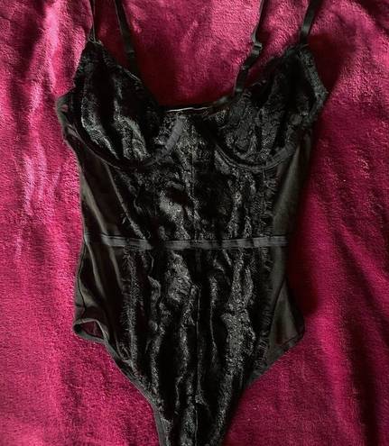 One Piece Black Lace Mesh  Lingerie