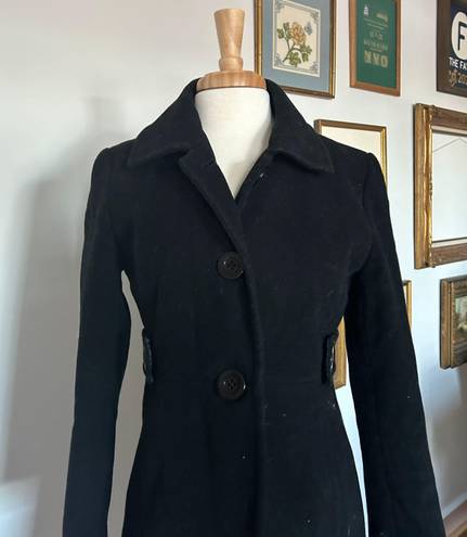 Nine West Vintage  Black Wool Peacoat