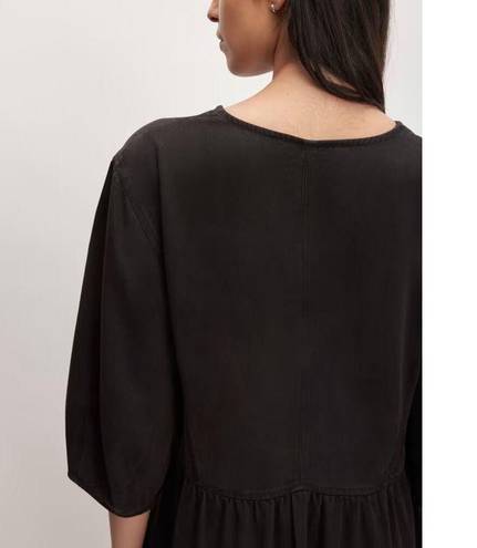 Everlane  The TENCEL Puff-Sleeve Dress in Black XL NWT