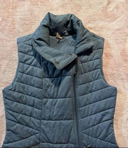 Calia by Carrie  Underwood Asymmetrical Zip Quilted Puffer Vest Gray Sz Xsmall