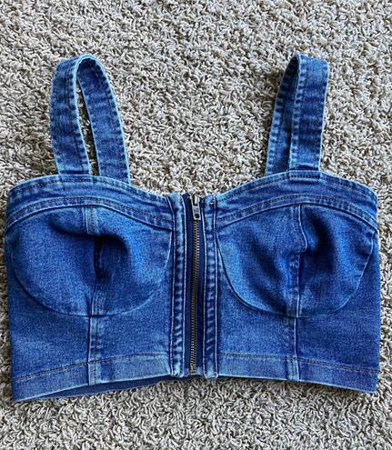 Kirra Denim Chambray Zippered Corset Sz M