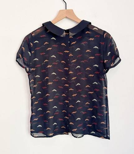 Vivienne Tam  Fox Short Sleeve Blouse