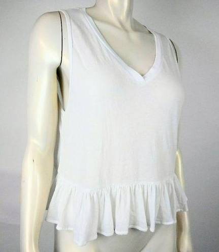 Wildfox  White Peplum V Neck Sleveless Blouse XS