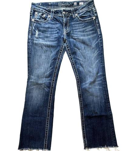 Miss Me  leather cross bootcut jean 31