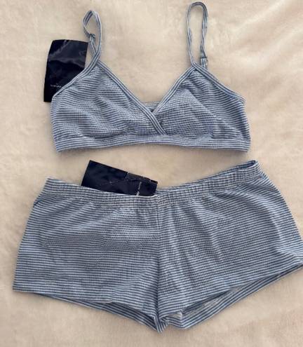 Brandy Melville Blue Striped Set