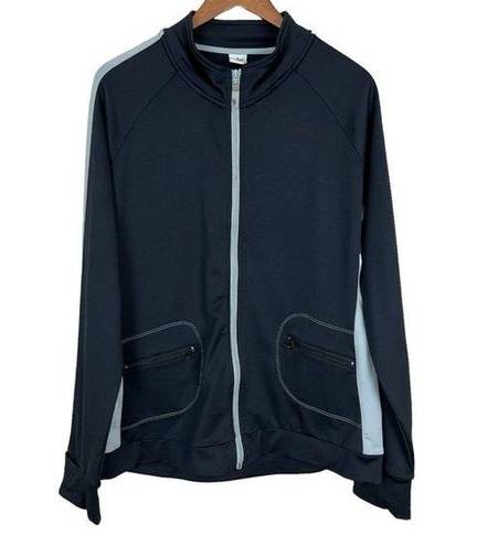 Alo Yoga Alo Track Jacket Womens XXL Black Full Zip Up Coolfit‎ Colorblock Pockets Active