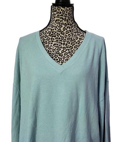 a.n.a  Ribbed Teal V Neck Long Sleeve Sweater XL NWOT Casual Comfortable