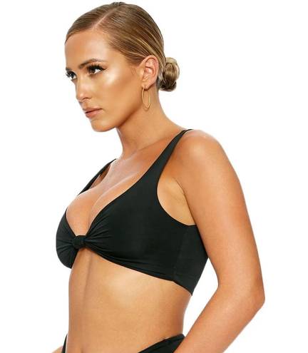 Naked Wardrobe So Knotty Beach Bikini Center Knot Top Black S